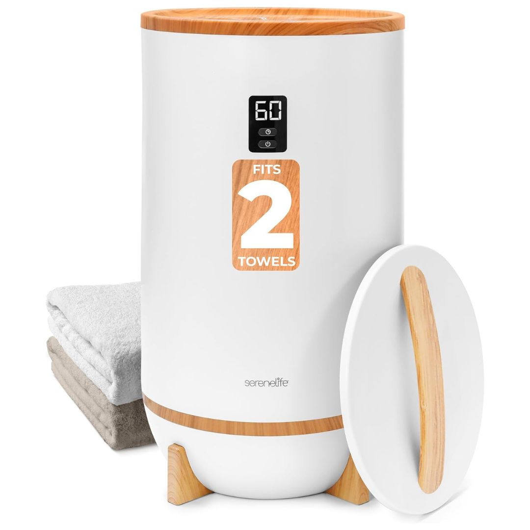 Portable Bathroom Towel & Blanket Warmer With LED Ring