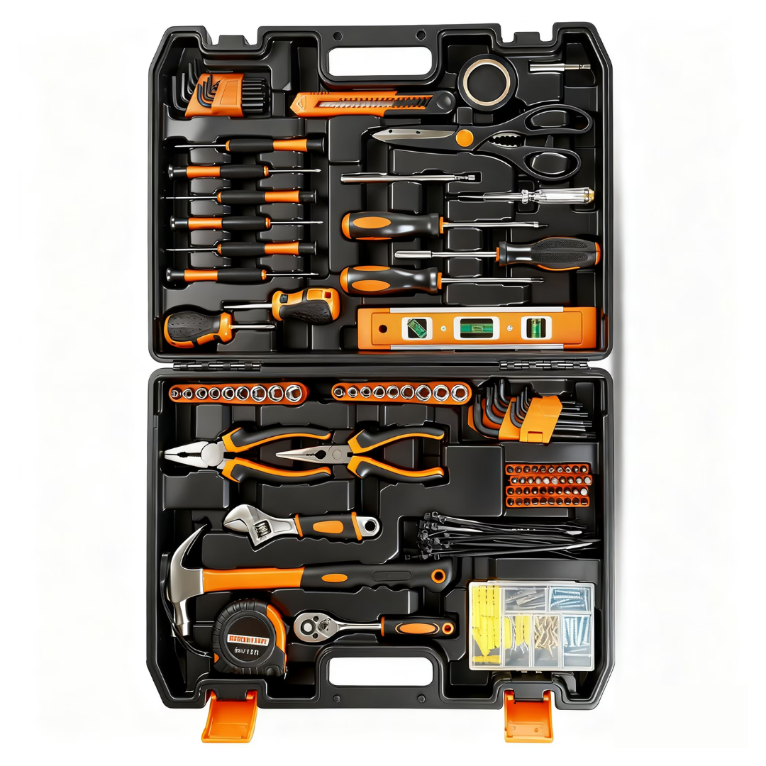 242-Piece JELLAS Tool Set With Plastic Toolbox Storage Case