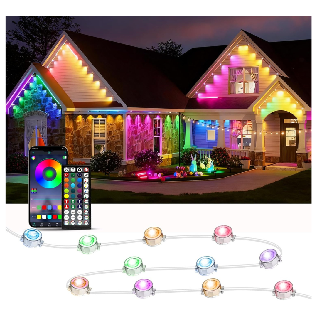 100ft RGB LED Eaves Lights With Remote Control