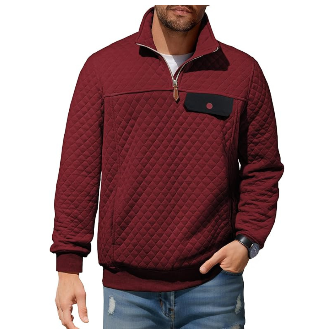 Men's Heavyweight Stand Collar Quilted Sweatshirt (Various)