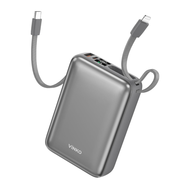 20000mAh 22.5W USB-C Portable Charger With Built-In Cable