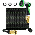 20-Ft Non-Expandable Garden Hose With 10 Function Nozzles