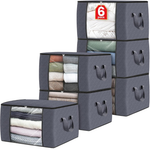 6-Pack Foldable Thick Fabric Clothes Storage Bags