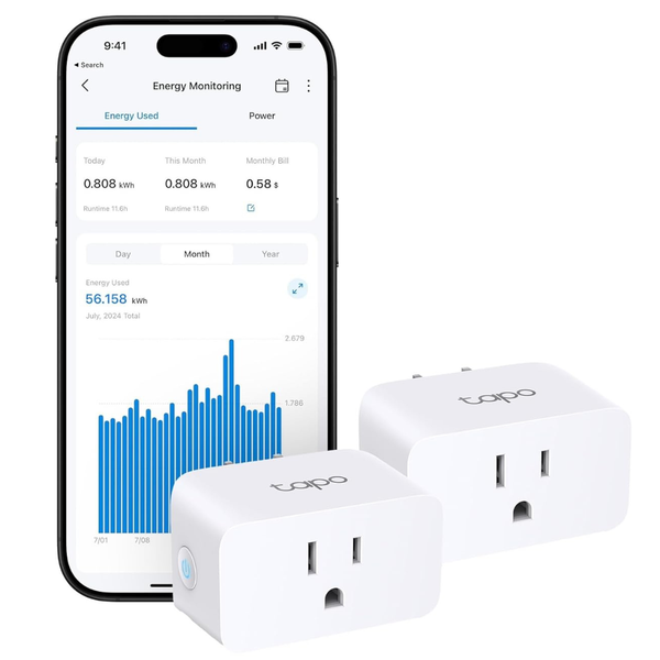 2-Pack TP-Link Tapo Smart Plug w/ Alexa & Google Home (Tapo P110M)