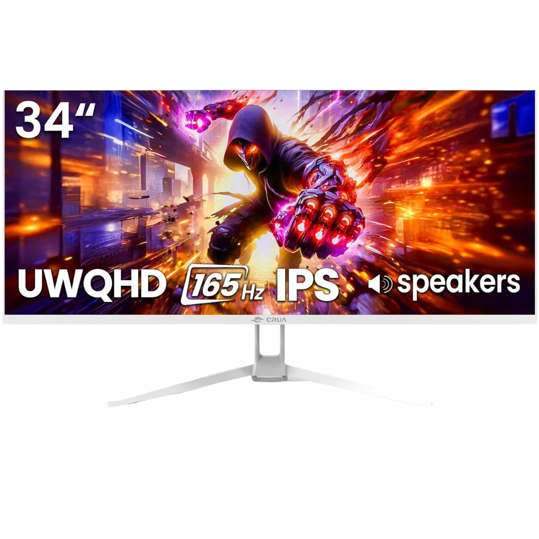 34" CRUA CR340D WQHD 165Hz 1ms IPS Freesync Monitor
