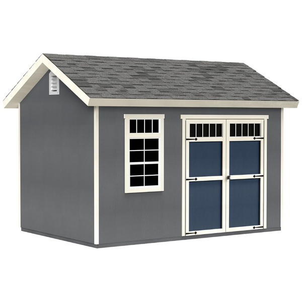 Handy Home Products Beachwood 8x12 Wooden Storage Shed with Floor Kit
