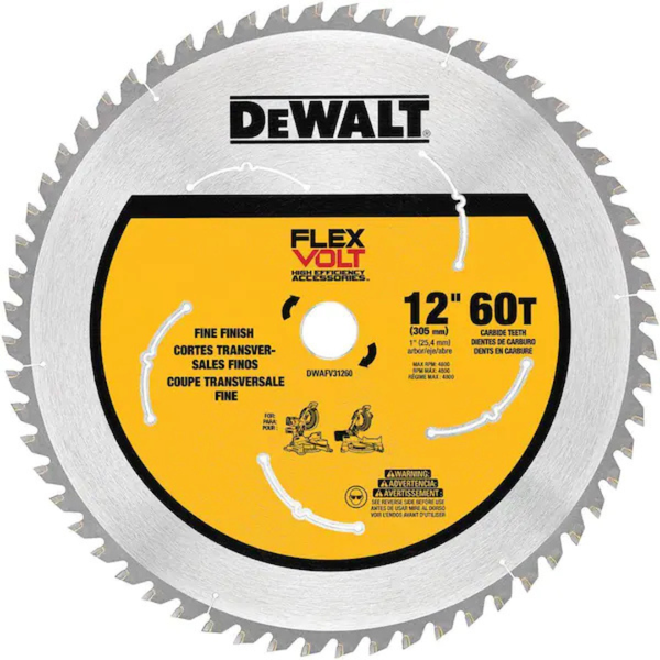 Dewalt Flexvolt 12" 60-Teeth Carbide-Tipped Miter Saw Blade