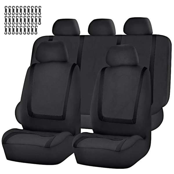 FLORAY 9-Piece Polyester Car Seat Covers For Compact Sedans