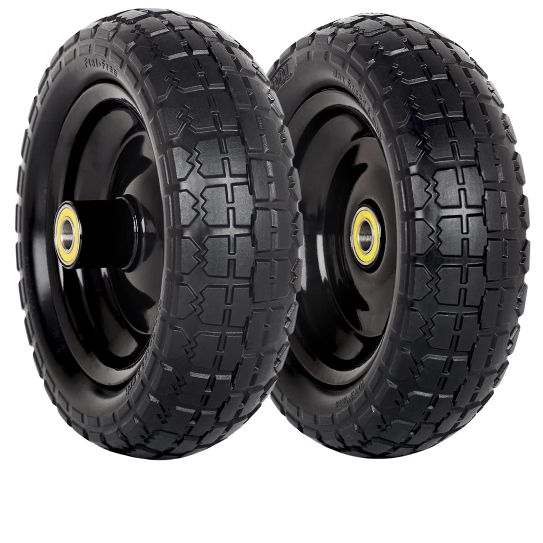 10" Flat-Free Solid Tire And Wheel Replacement