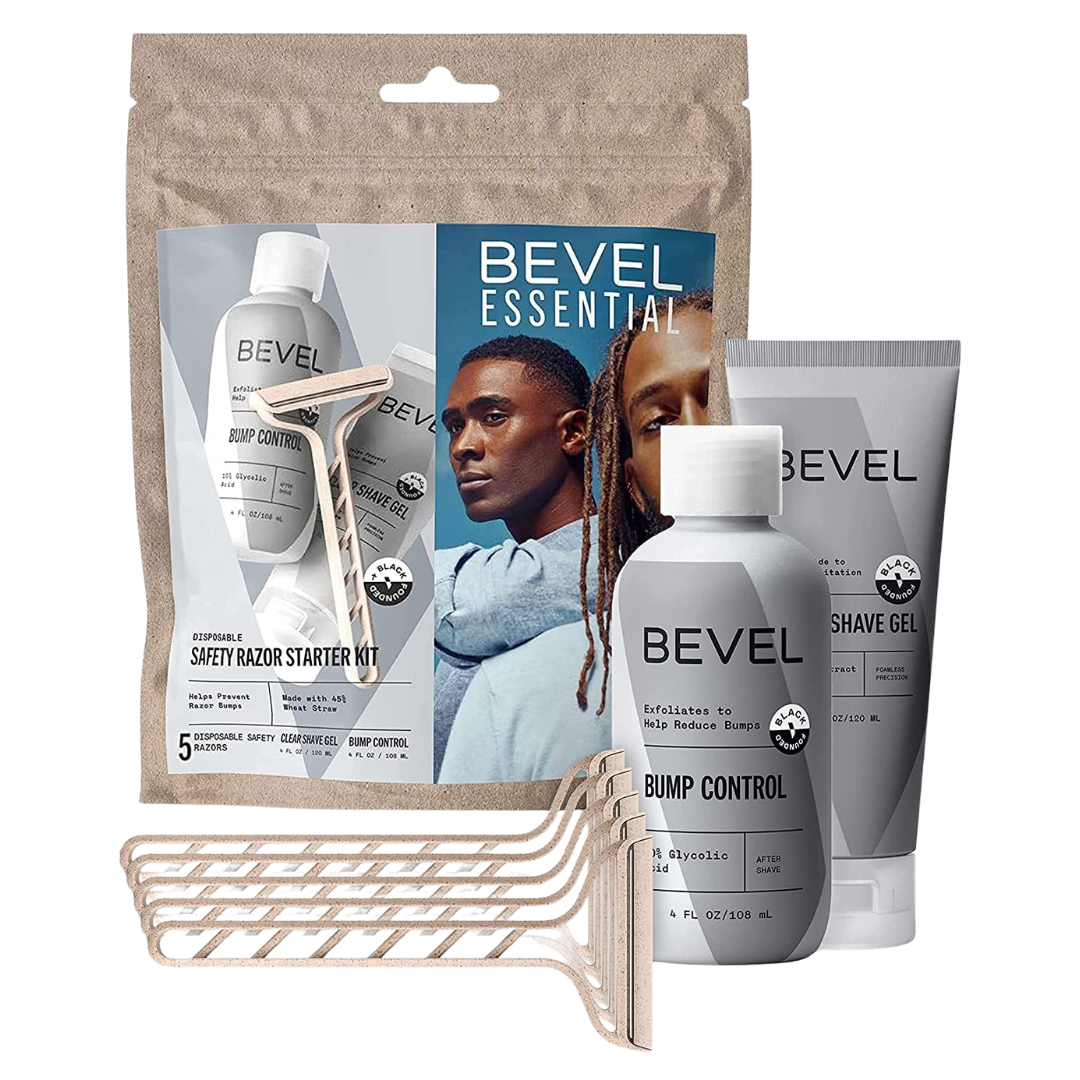 Bevel Essentials Disposable Safety Razor Shaving Starter Kit