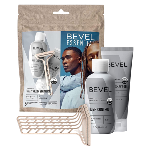 Bevel Essentials Disposable Safety Razor Shaving Starter Kit