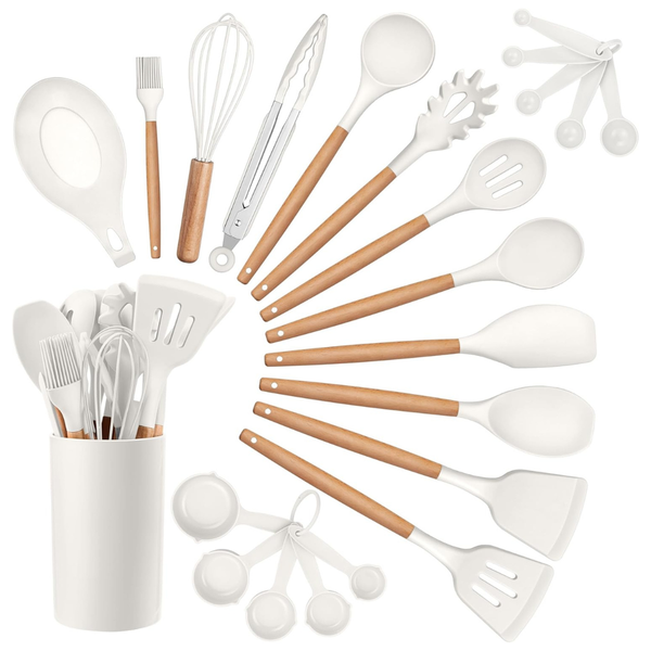 23-Piece Silicone Utensil Set With Holder