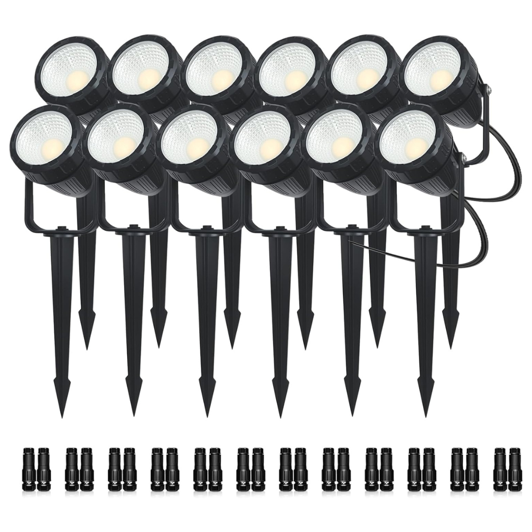12-Pack 7W 840LM LED Landscape Lighting With Connectors