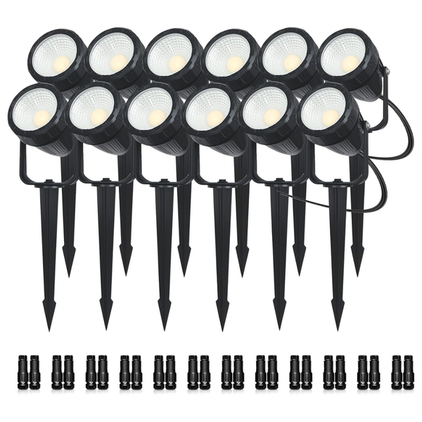 12-Pack 7W 840LM LED Landscape Lighting With Connectors