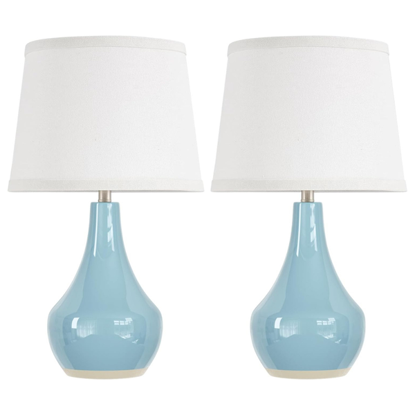 Set Of 2 19.4" Modern Ceramic Table Lamps