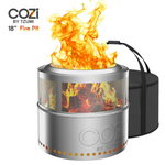 18" Tzumi Stainless Steel Smokeless Fire Pit With Carry Bag
