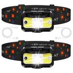 2-Pack 1200-Lumen Rechargeable LED Head Lamps With Motion Sensor