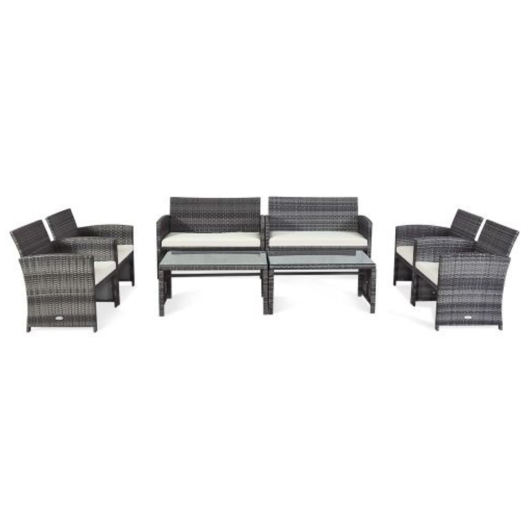 8-Piece Costway Rattan Outdoor Patio Furniture Set (Various)