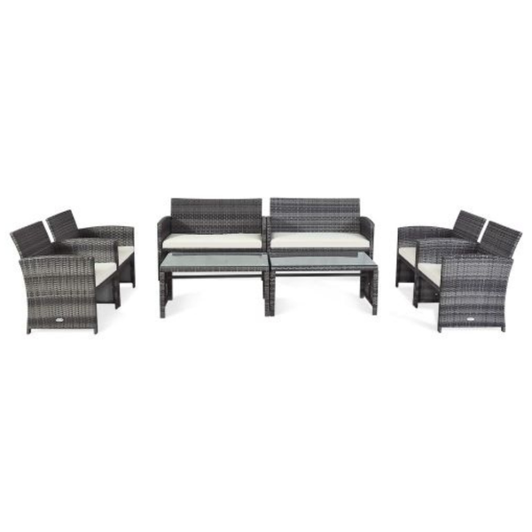 8-Piece Costway Rattan Outdoor Patio Furniture Set (Various)