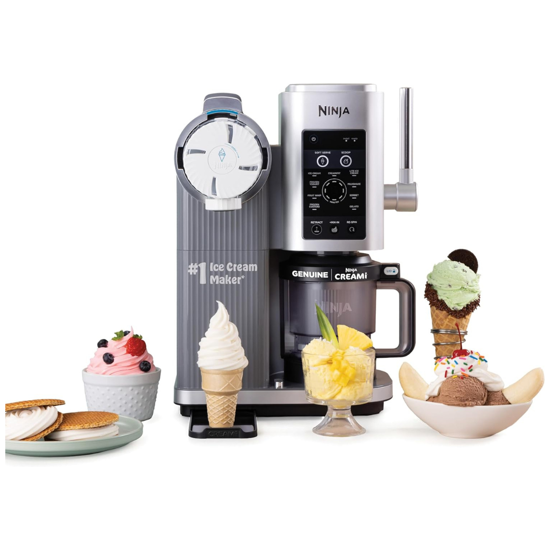 13-in-1 Ninja CREAMi Scoop & Swirl Ice Cream & Soft Serve Maker W/ 2-Pints