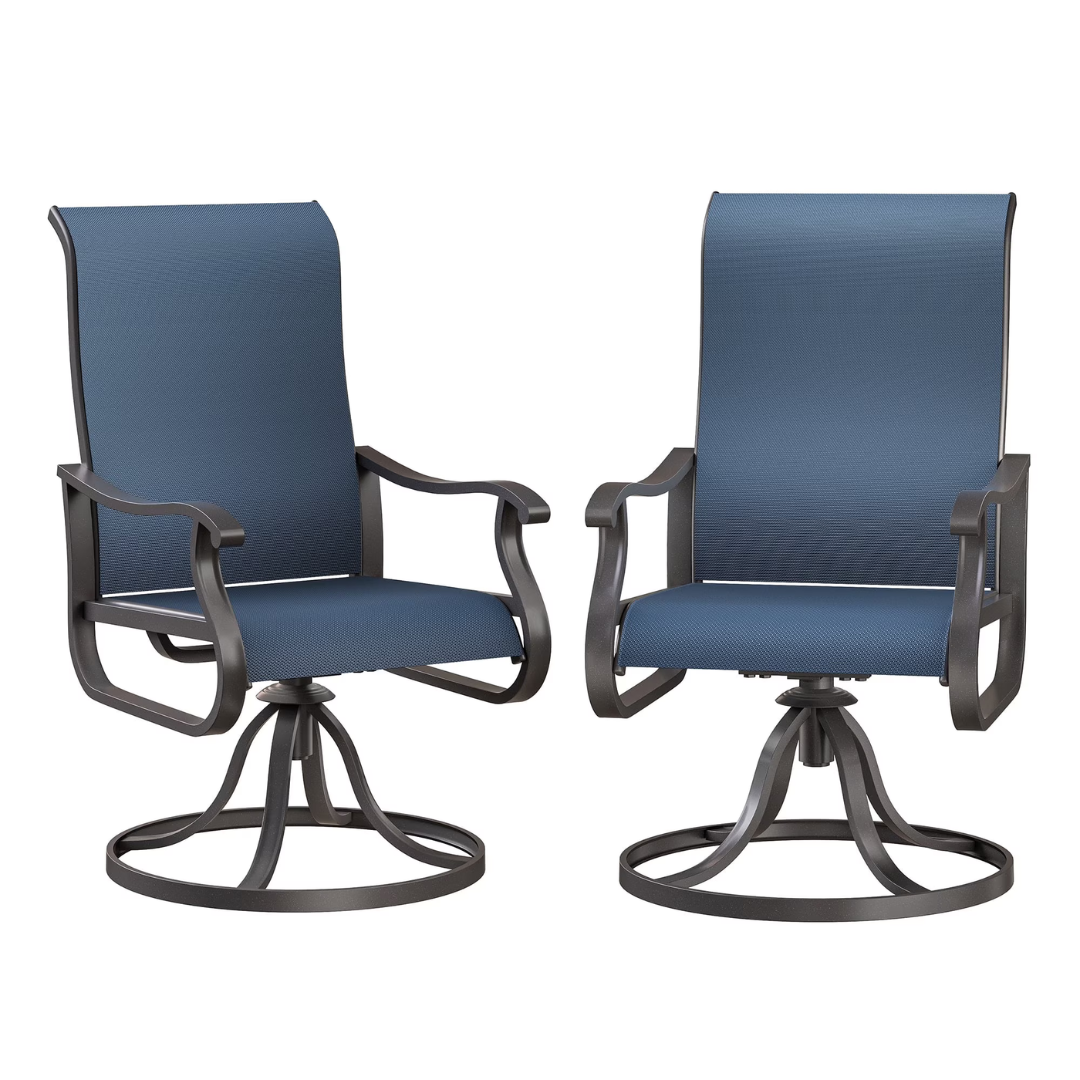 Set of 2 Udpatio High Back Outdoor Dining Chairs