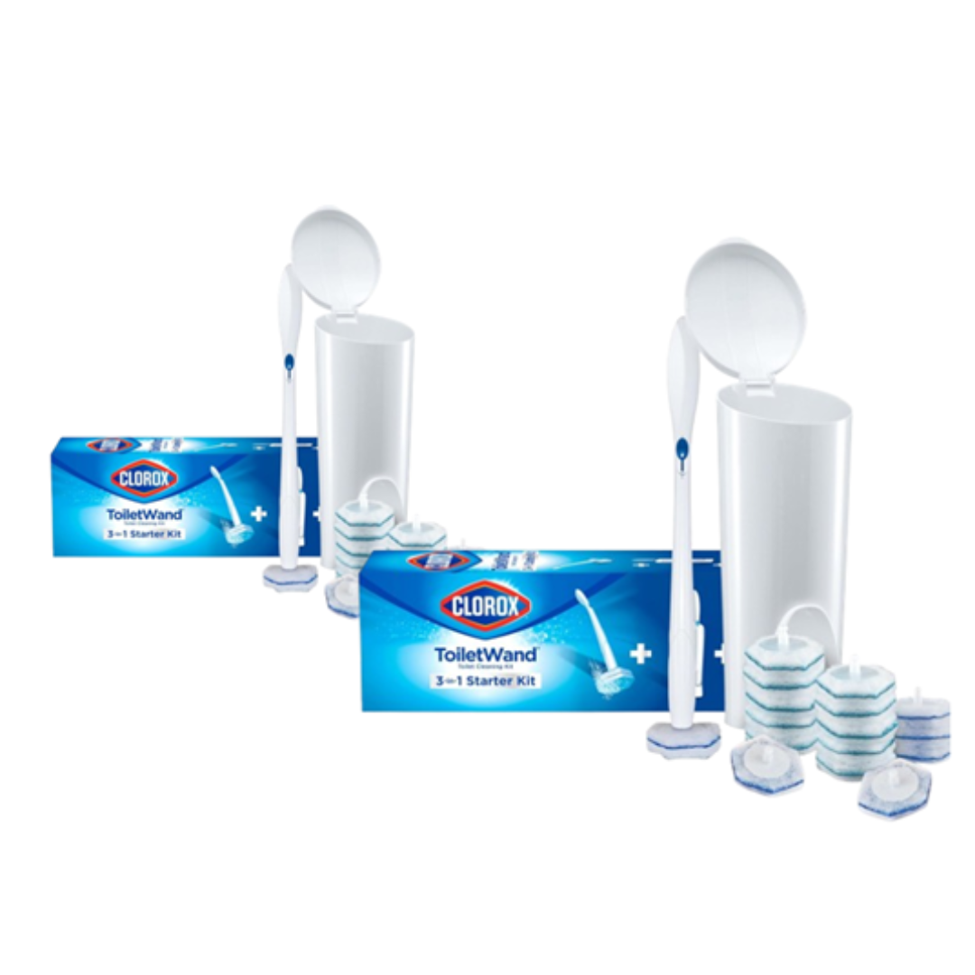 2-Pack Clorox Disposable Toilet Cleaning System With 16 Refill Heads