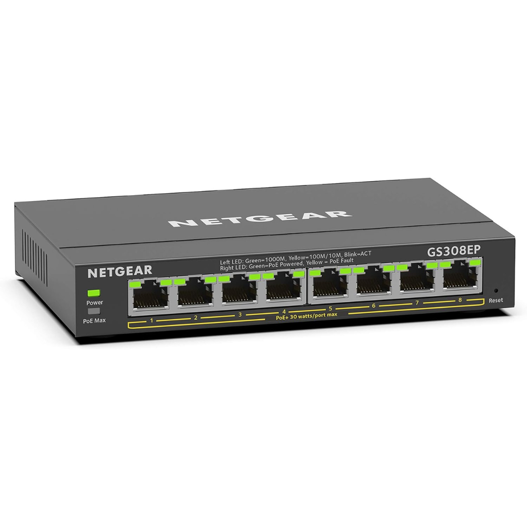 Netgear 8-Port PoE Gigabit Ethernet Plus Switch (GS308EP)