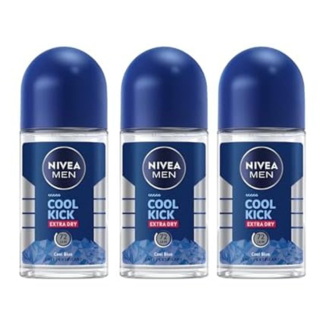 6-Pack NIVEA Men Cool Kick Anti-Perspirant Roll-On Deodorant (50ml)