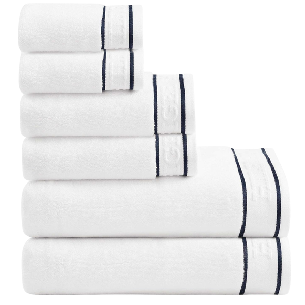 6-Piece Tommy Hilfiger Ultra Soft & Quick Dry Cotton Towel Set