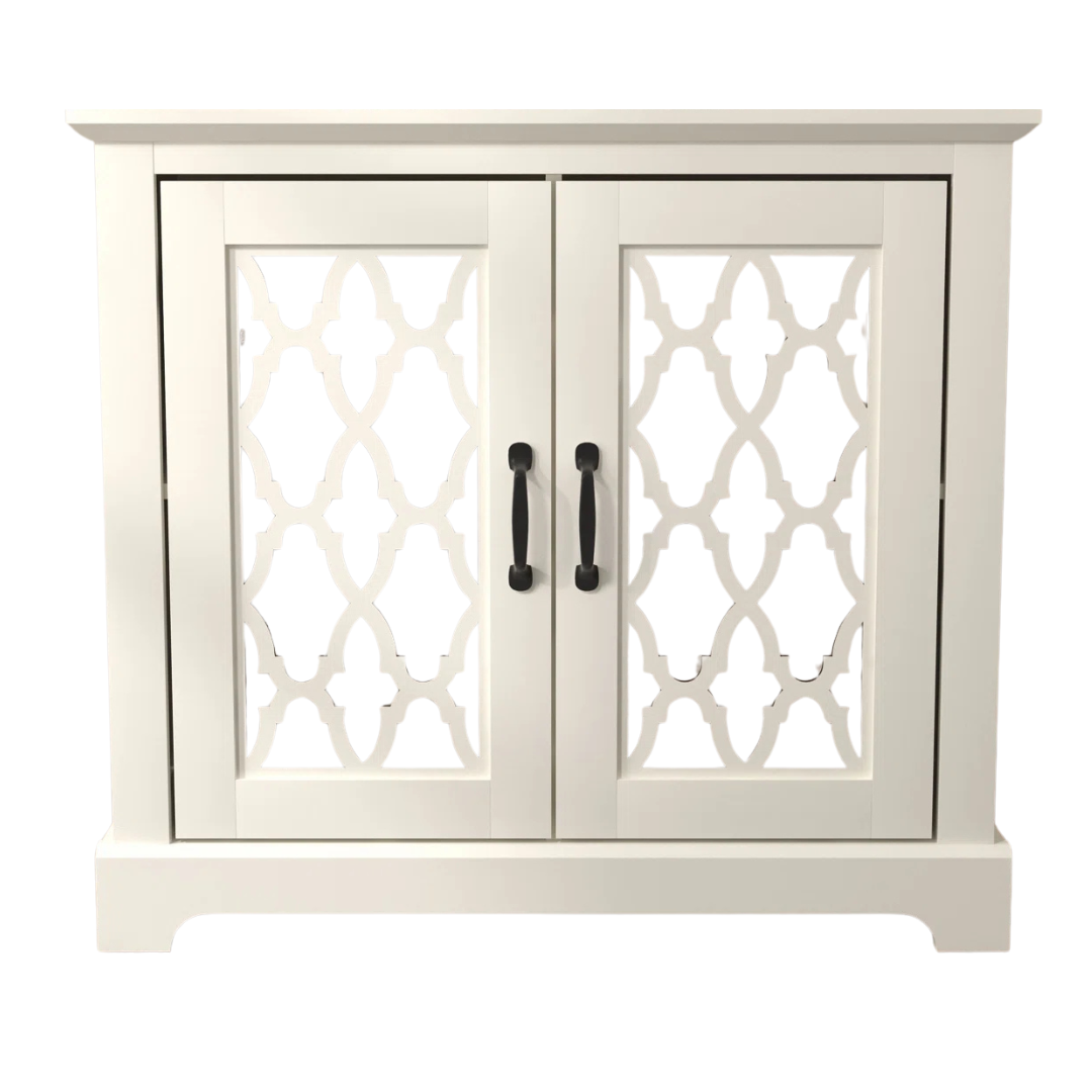 Chessani 32'' Tall 2 Door Mirrored Accent Cabinet (29.3'' H X 32.4'' W X 15.7'' D)