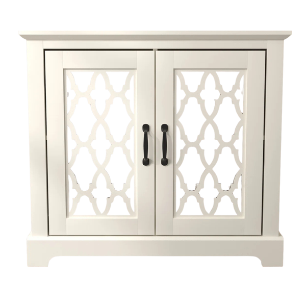 Chessani 32'' Tall 2 Door Mirrored Accent Cabinet (29.3'' H X 32.4'' W X 15.7'' D)