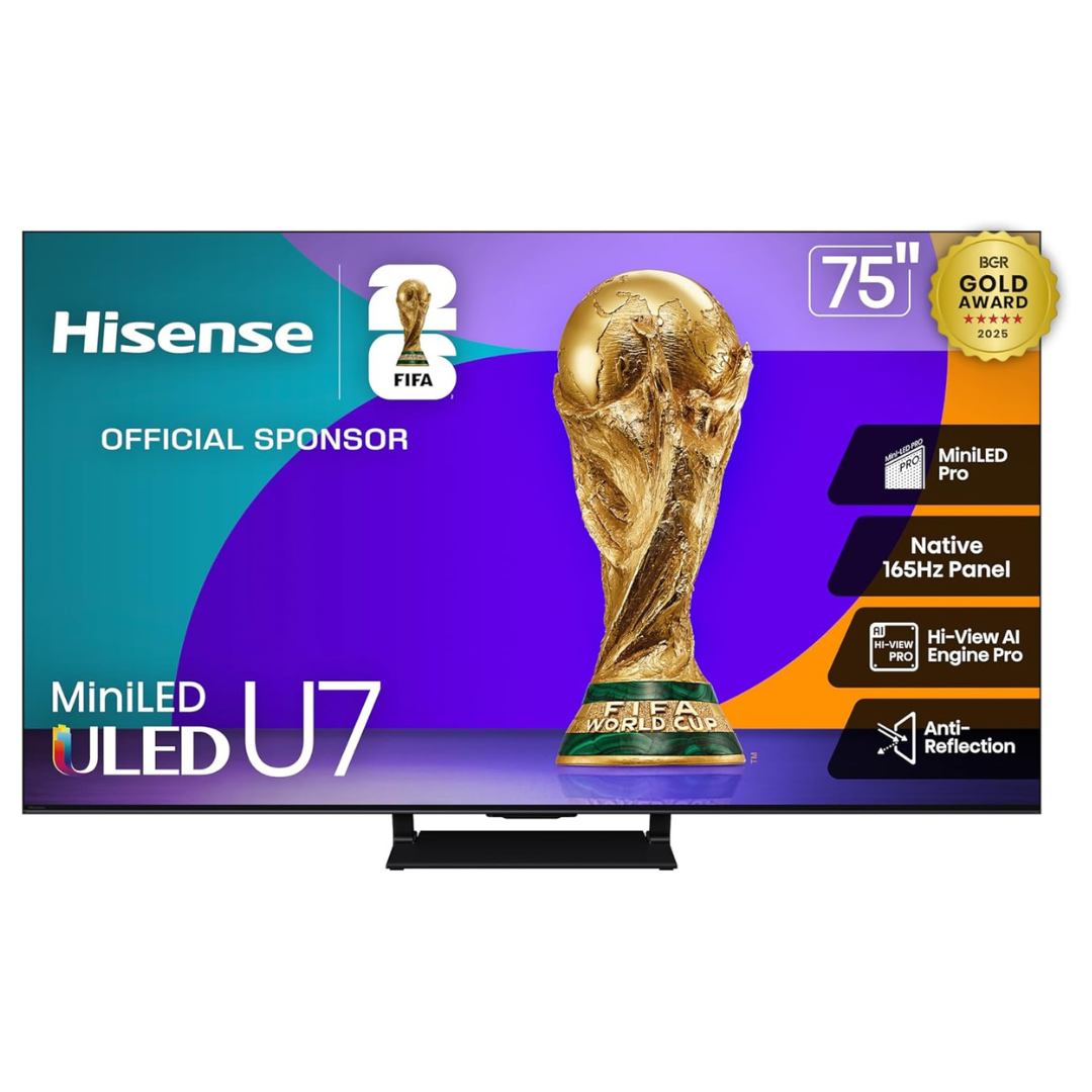 75" Hisense U7 Series 4K Ultra HDR Smart Mini-LED ULED Google TV