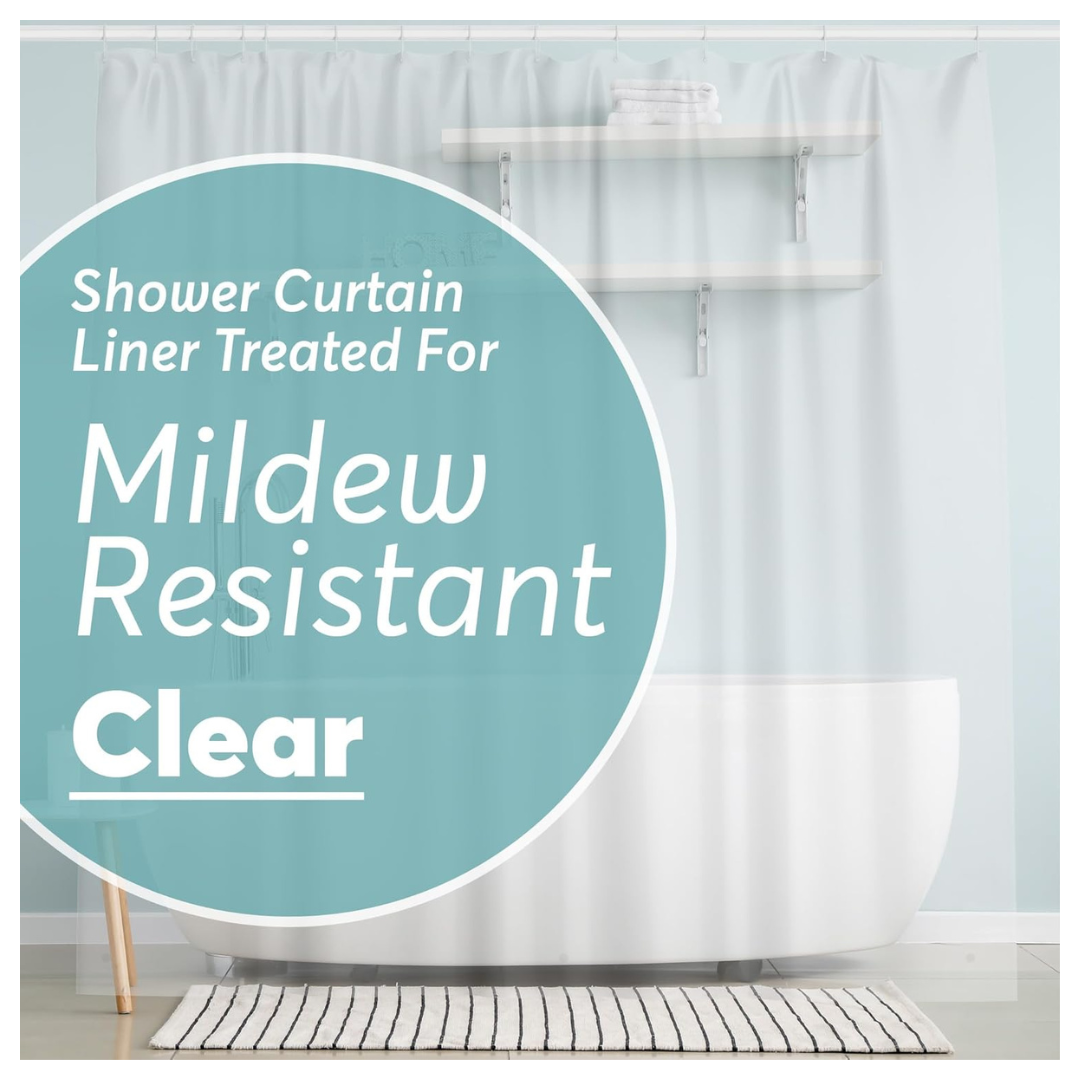 72" x 72" BigFoot Clear Shower Curtain Liner With Magnets