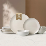 12 Pieces Alofmo Ceramic Plates & Bowls Dinnerware Set For 4