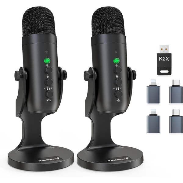 ZealSound USB 2.4GHz Podcast Microphone Bundle With Noise Reduction