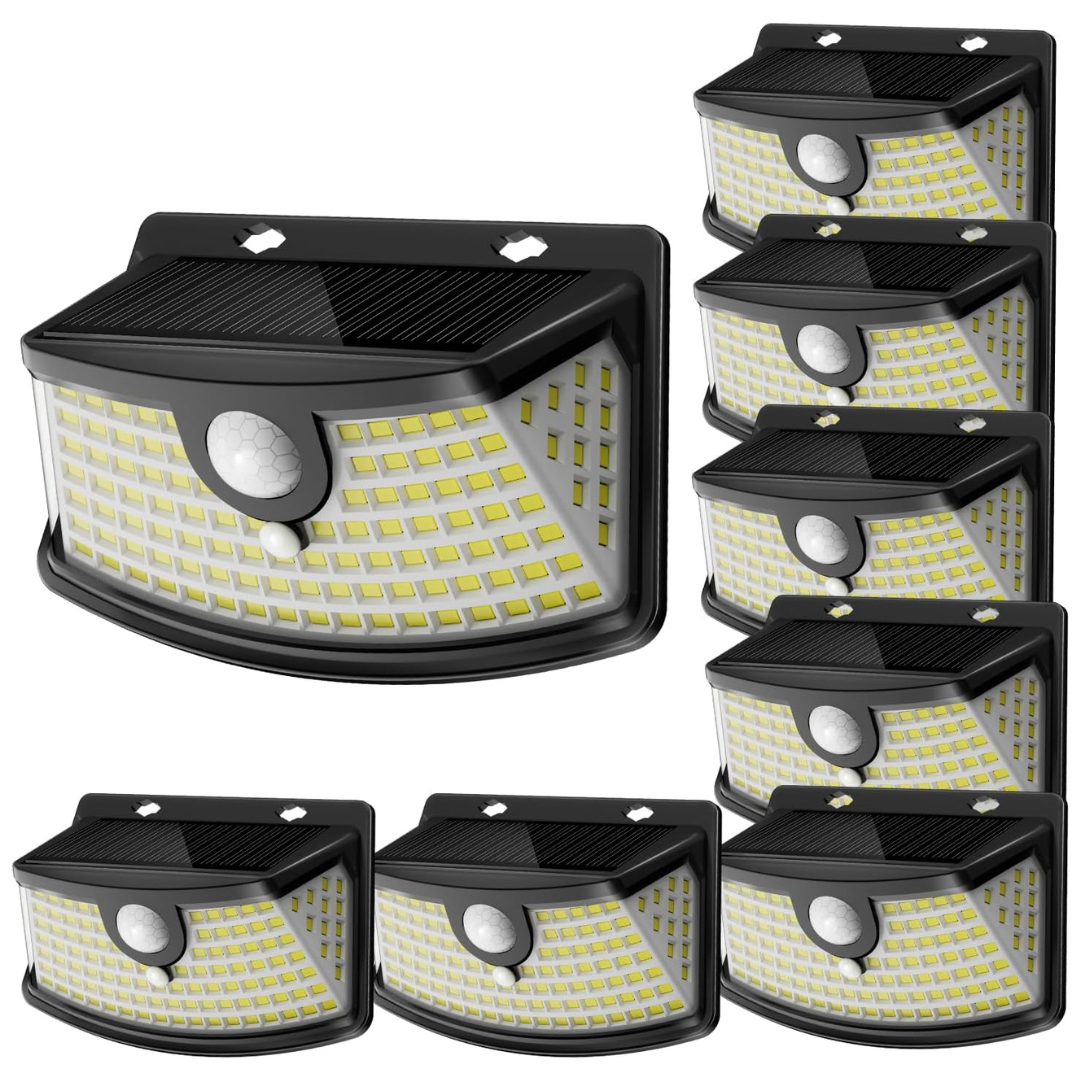 8-Pack Aootek Waterproof 120-LEDs Solar Motion Sensor Lights