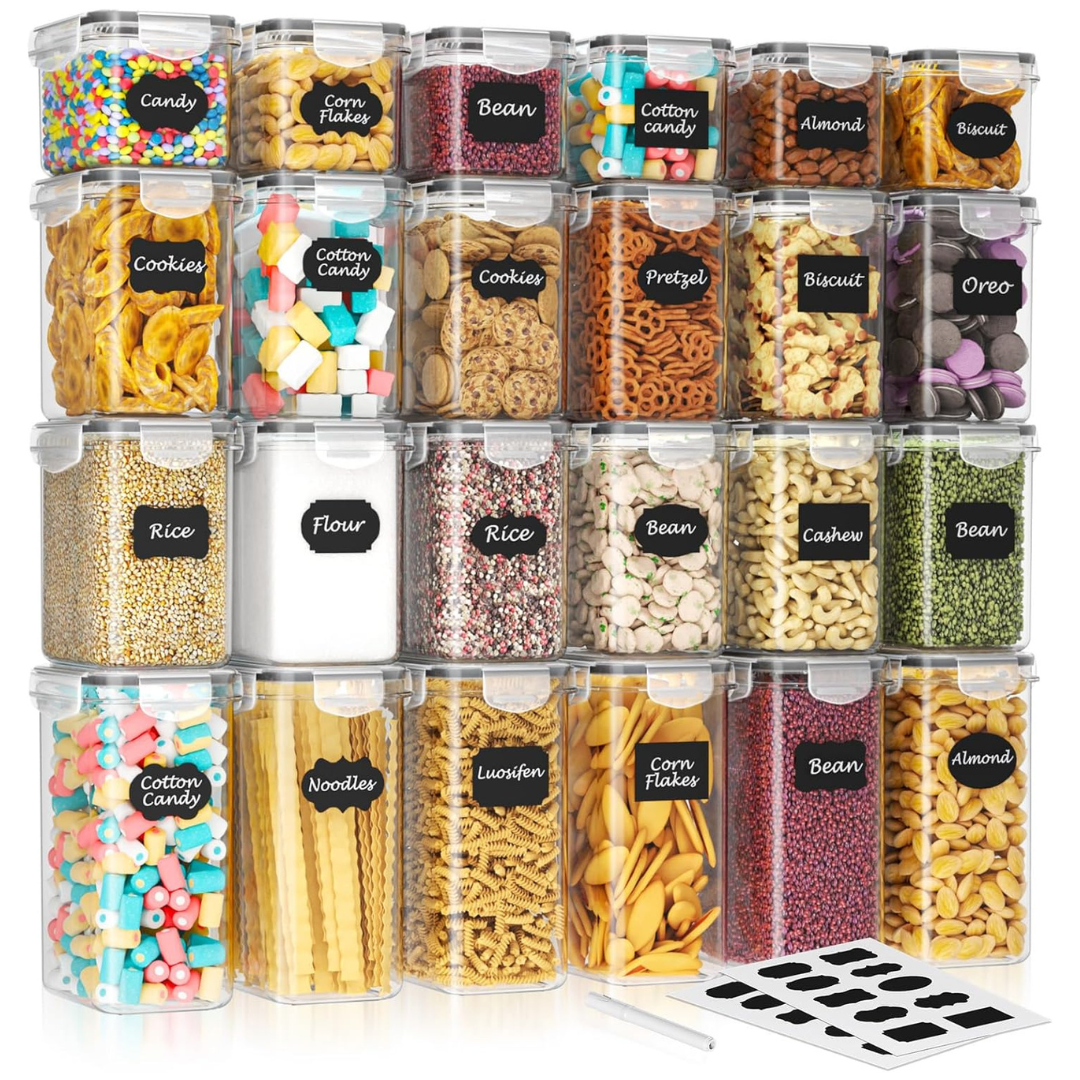 24-Piece Airtight Food Storage Containers With Lids & 24 Labels