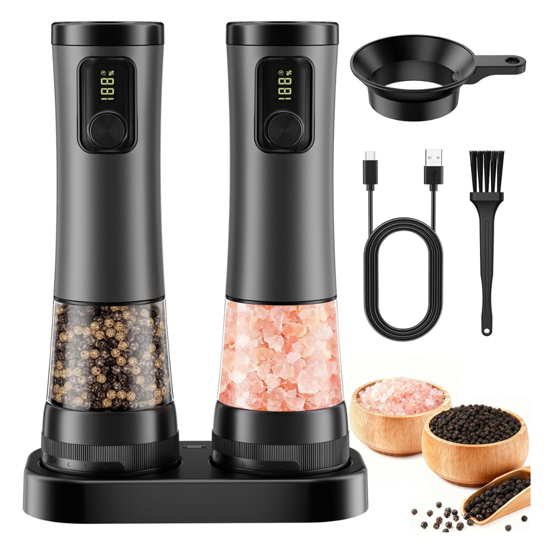 Rechargeable Electric Salt And Pepper Grinder Set