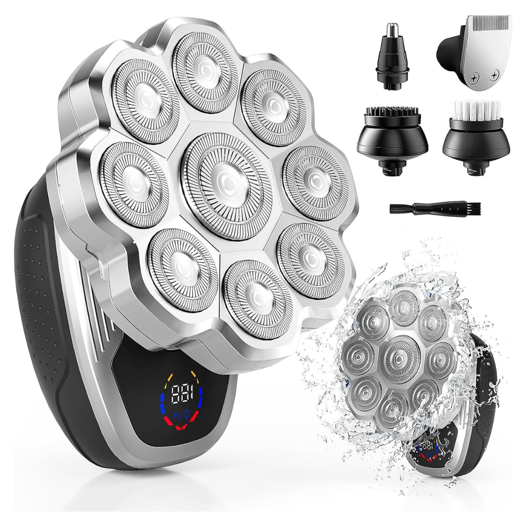 Men's 5-In-1 Electric Wet & Dry Bald Head Shaver