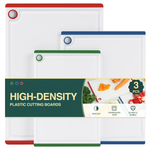 3-Piece Kikcoin Plastic Large Cutting Boards Set