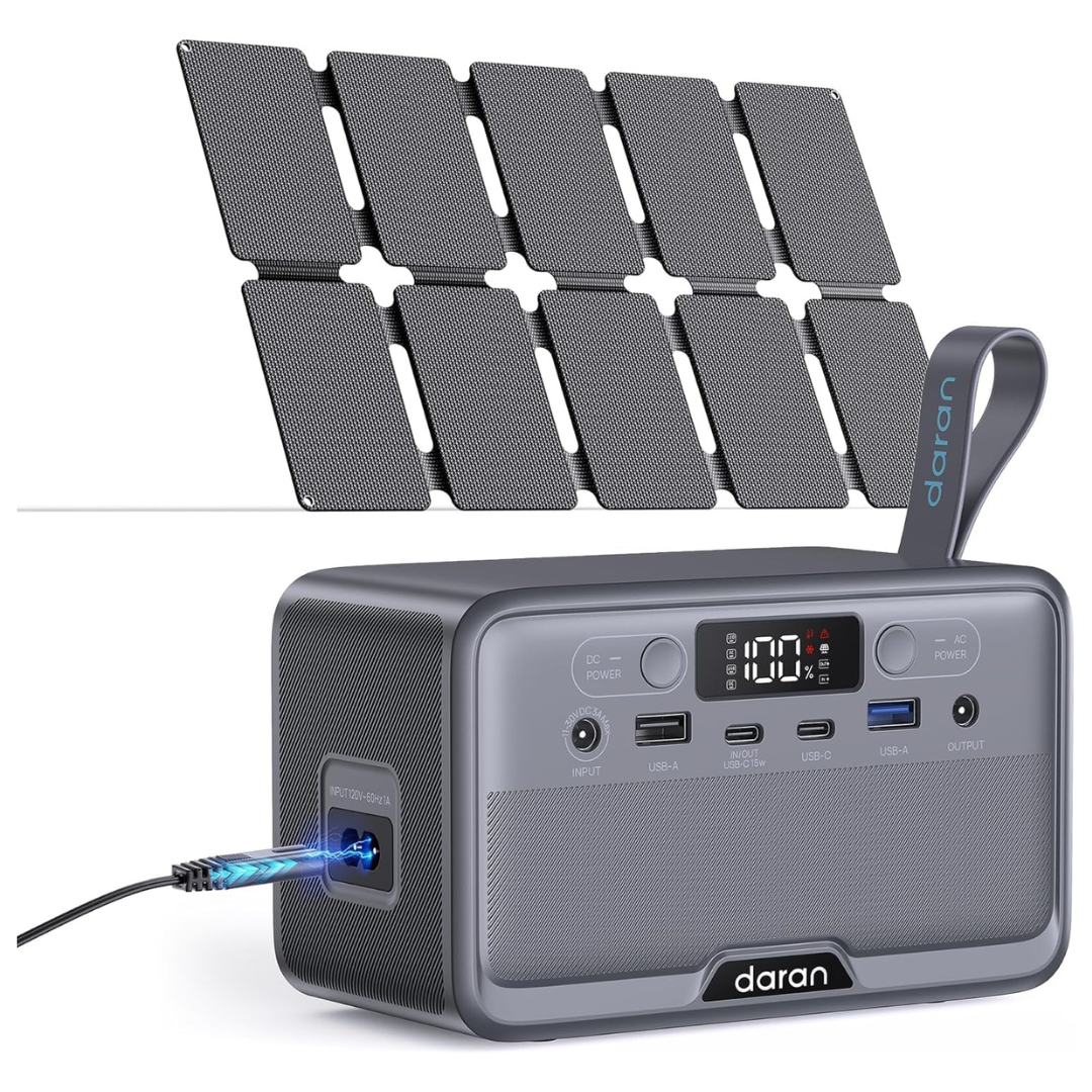 DARAN 100W Portable Power Station With 25W Solar Panel