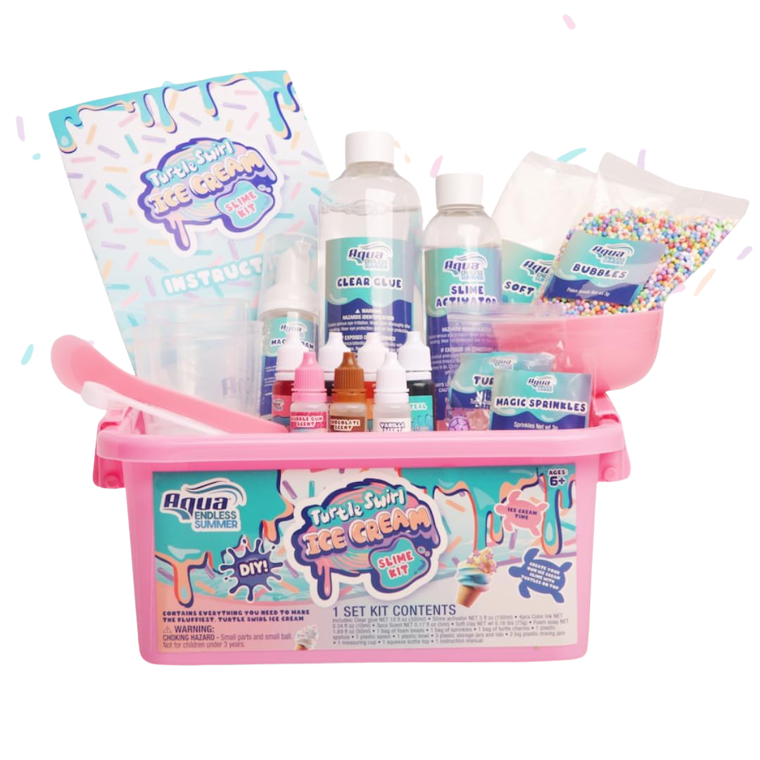 Aqua Endless Summer Turtle Swirl Ice Cream DIY Slime Kit