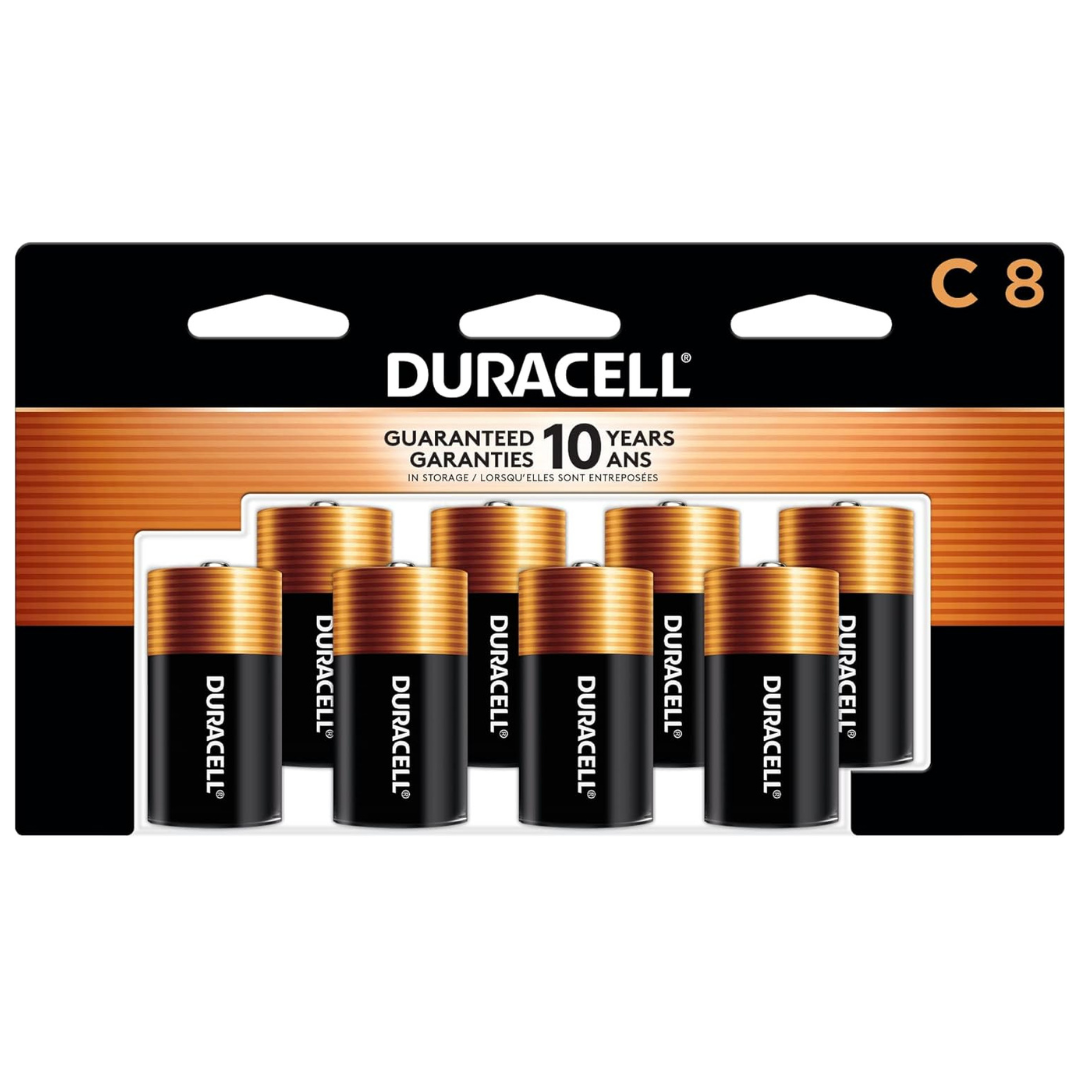8-Count Duracell Coppertop All-Purpose Alkaline C Batteries