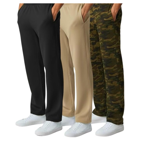 3-Pack Ultra Performance Open Bottom Lounge Men's Sweatpants