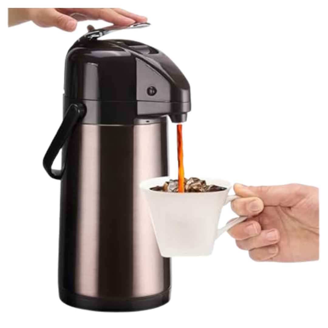 Paracity Airpot Coffee Carafe Drink Dispenser With Double Pump