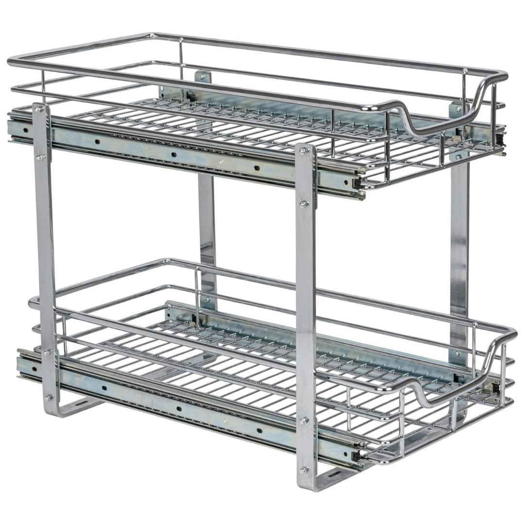Household Essentials Glidez 2-Tier Sliding Cabinet Organizer