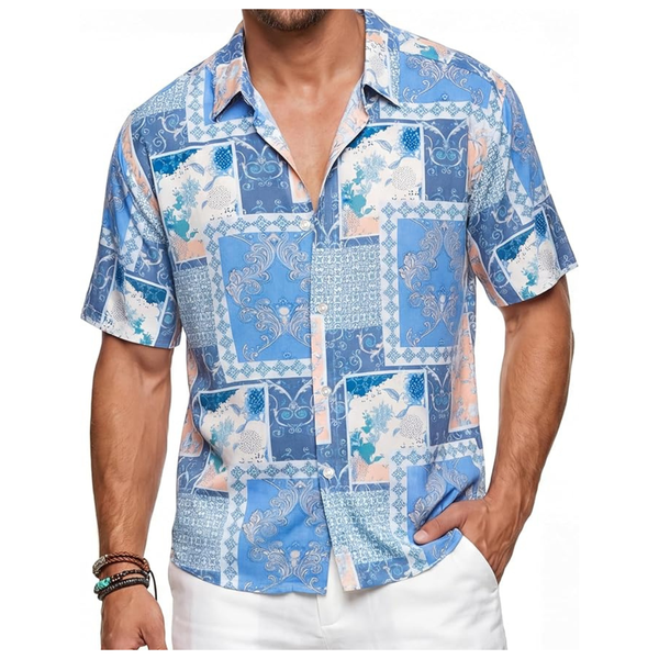 Men's Boho Mix Printed Hawaiian Shirt