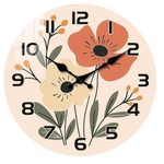 10" Boho Floral Non Ticking Silent Battery Operated Wall Clock