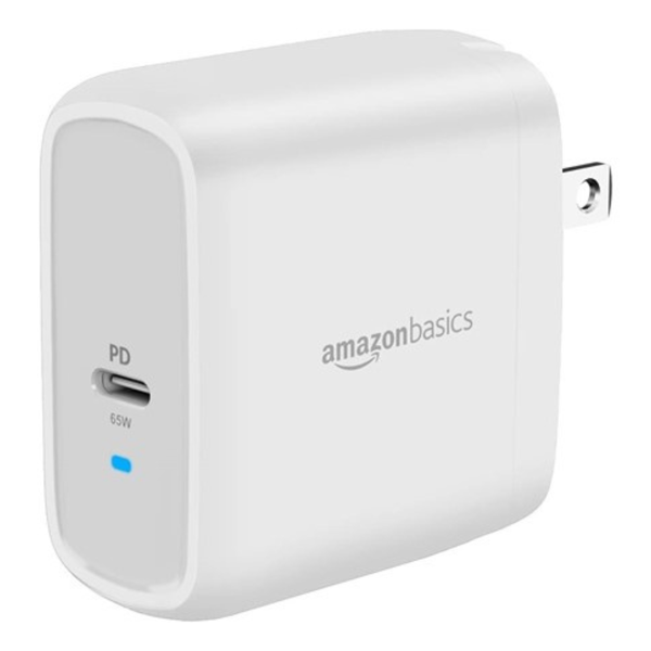 65W Amazon Basics One-Port GaN USB-C Wall Charger With PD