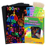 100-Piece 7.2" x 5" Scratch Paper Art Set